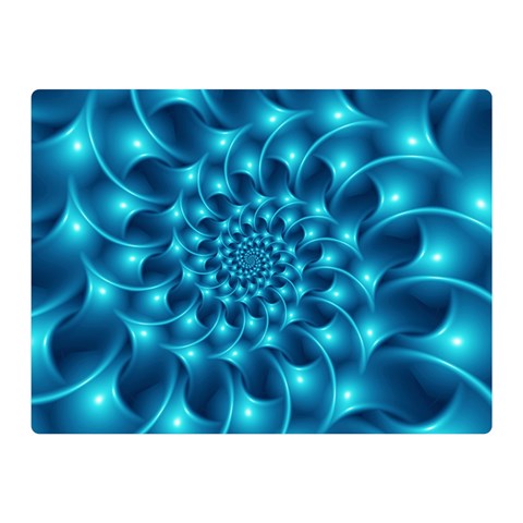 Glossy Light Blue Spiral Fractal Double Sided Flano Blanket (Mini) from ArtsNow.com 35 x27  Blanket Front