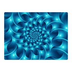 Glossy Light Blue Spiral Fractal Double Sided Flano Blanket (Mini) from ArtsNow.com 35 x27  Blanket Front