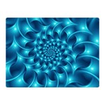 Glossy Light Blue Spiral Fractal Double Sided Flano Blanket (Mini)