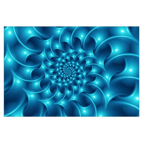 Glossy Light Blue Spiral Fractal Samsung Galaxy Note 4 Case (Black) from ArtsNow.com Front