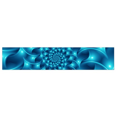 Glossy Light Blue Spiral Fractal Flano Scarf (Small) from ArtsNow.com Front