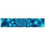 Glossy Light Blue Spiral Fractal Flano Scarf (Small)