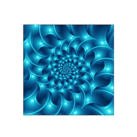 Glossy Light Blue Spiral Fractal Satin Bandana Scarf from ArtsNow.com Front