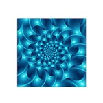 Glossy Light Blue Spiral Fractal Satin Bandana Scarf