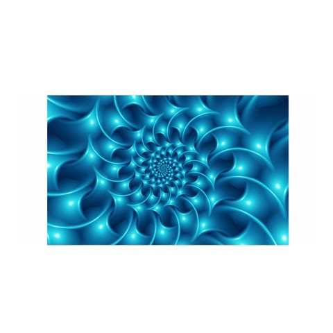 Glossy Light Blue Spiral Fractal Satin Wrap from ArtsNow.com Front