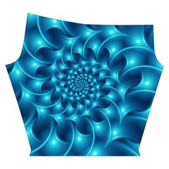 Glossy Light Blue Spiral Fractal Yoga Cropped Leggings from ArtsNow.com Right