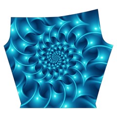 Glossy Light Blue Spiral Fractal Yoga Cropped Leggings from ArtsNow.com Left