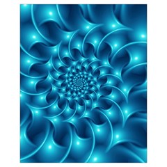 Glossy Light Blue Spiral Fractal Drawstring Pouch (XL) from ArtsNow.com Front