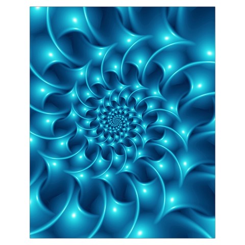 Glossy Light Blue Spiral Fractal Drawstring Pouch (XL) from ArtsNow.com Back