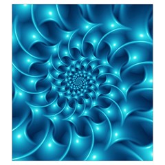 Glossy Light Blue Spiral Fractal Drawstring Pouch (XXL) from ArtsNow.com Back