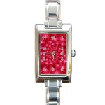 Glossy Rose Pink Spiral Fractal  Rectangle Italian Charm Watch