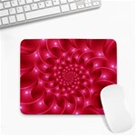 Glossy Rose Pink Spiral Fractal  Small Mousepad