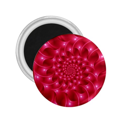 Glossy Rose Pink Spiral Fractal  2.25  Magnet from ArtsNow.com Front