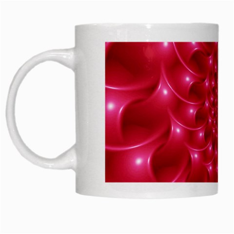 Glossy Rose Pink Spiral Fractal  White Mug from ArtsNow.com Left