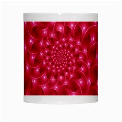 Glossy Rose Pink Spiral Fractal  White Mug from ArtsNow.com Center