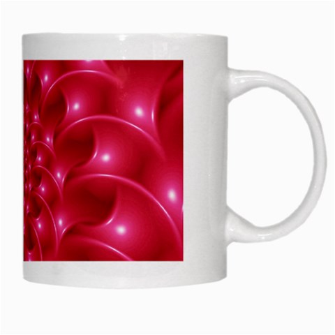 Glossy Rose Pink Spiral Fractal  White Mug from ArtsNow.com Right