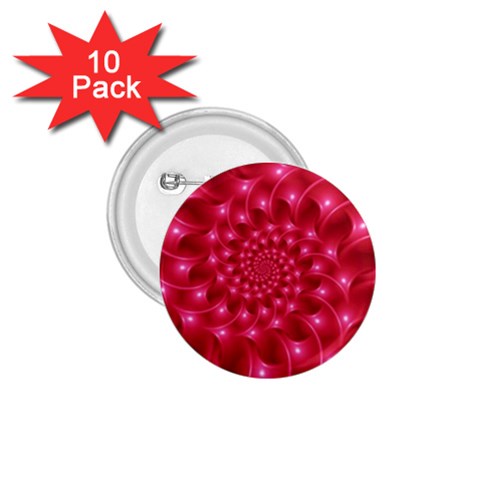 Glossy Rose Pink Spiral Fractal  1.75  Button (10 pack)  from ArtsNow.com Front