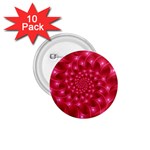 Glossy Rose Pink Spiral Fractal  1.75  Button (10 pack) 