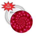 Glossy Rose Pink Spiral Fractal  2.25  Button (10 pack)