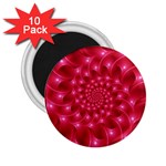 Glossy Rose Pink Spiral Fractal  2.25  Magnet (10 pack)