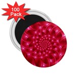 Glossy Rose Pink Spiral Fractal  2.25  Magnet (100 pack) 