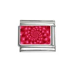 Glossy Rose Pink Spiral Fractal  Italian Charm (9mm)