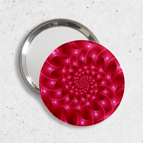 Glossy Rose Pink Spiral Fractal  2.25  Handbag Mirror from ArtsNow.com Front