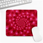 Glossy Rose Pink Spiral Fractal  Large Mousepad