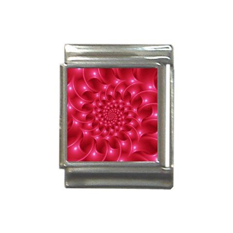 Glossy Rose Pink Spiral Fractal  Italian Charm (13mm) from ArtsNow.com Front