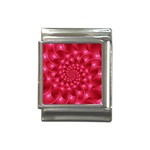 Glossy Rose Pink Spiral Fractal  Italian Charm (13mm)