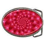 Glossy Rose Pink Spiral Fractal  Belt Buckle