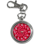 Glossy Rose Pink Spiral Fractal  Key Chain Watch