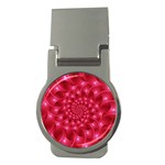 Glossy Rose Pink Spiral Fractal  Money Clip (Round)