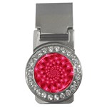 Glossy Rose Pink Spiral Fractal  Money Clip (CZ)