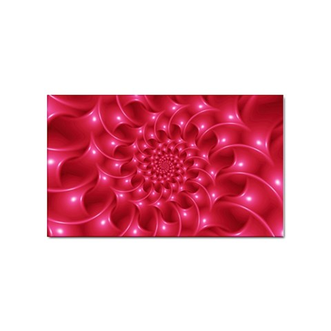 Glossy Rose Pink Spiral Fractal  Sticker (Rectangular) from ArtsNow.com Front