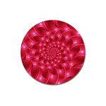 Glossy Rose Pink Spiral Fractal  Magnet 3  (Round)