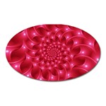 Glossy Rose Pink Spiral Fractal  Magnet (Oval)