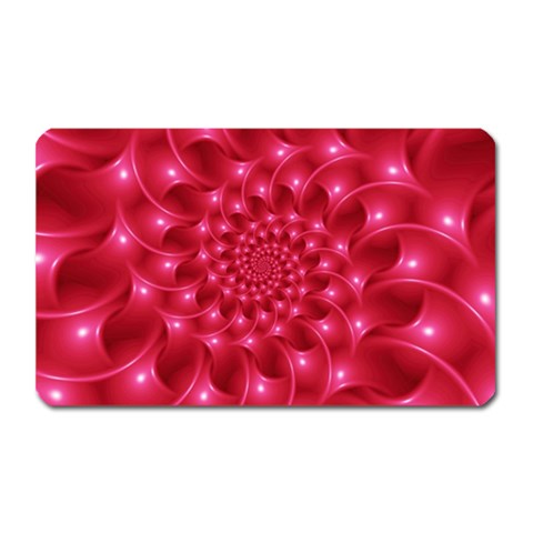 Glossy Rose Pink Spiral Fractal  Magnet (Rectangular) from ArtsNow.com Front