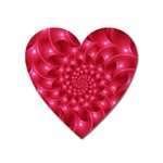 Glossy Rose Pink Spiral Fractal  Magnet (Heart)