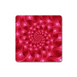 Glossy Rose Pink Spiral Fractal  Magnet (Square)