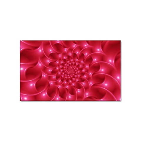 Glossy Rose Pink Spiral Fractal  Sticker Rectangular (100 pack) from ArtsNow.com Front