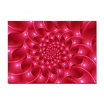 Glossy Rose Pink Spiral Fractal  Sticker A4 (10 pack)