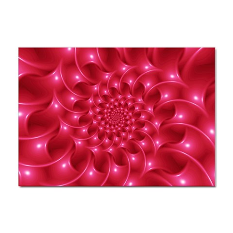 Glossy Rose Pink Spiral Fractal  Sticker A4 (100 pack) from ArtsNow.com Front