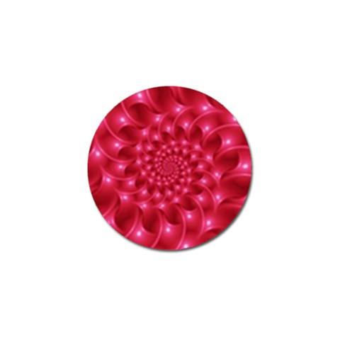 Glossy Rose Pink Spiral Fractal  Golf Ball Marker from ArtsNow.com Front