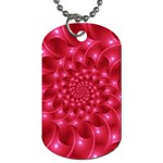 Glossy Rose Pink Spiral Fractal  Dog Tag (Two Sides)