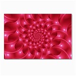 Glossy Rose Pink Spiral Fractal  Postcard 4  x 6 