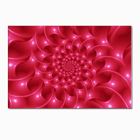 Glossy Rose Pink Spiral Fractal  Postcard 4 x 6  (Pkg of 10) from ArtsNow.com Front