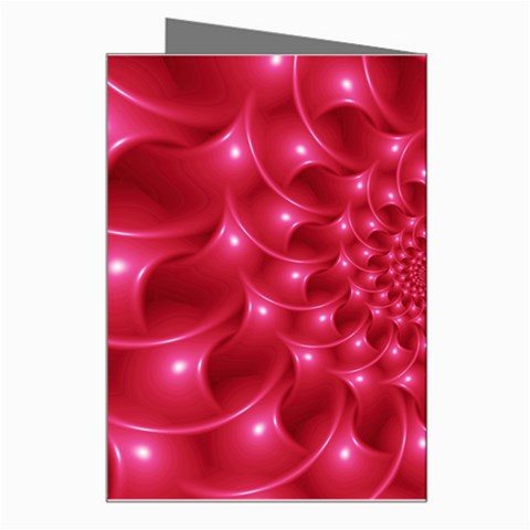 Glossy Rose Pink Spiral Fractal  Greeting Card from ArtsNow.com Right