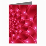 Glossy Rose Pink Spiral Fractal  Greeting Cards (Pkg of 8)