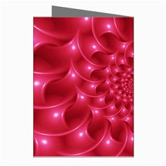 Glossy Rose Pink Spiral Fractal  Greeting Cards (Pkg of 8) from ArtsNow.com Right